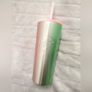 Starbucks Pink & Green Ómbre Stainless Steel Tumbler - 16 oz